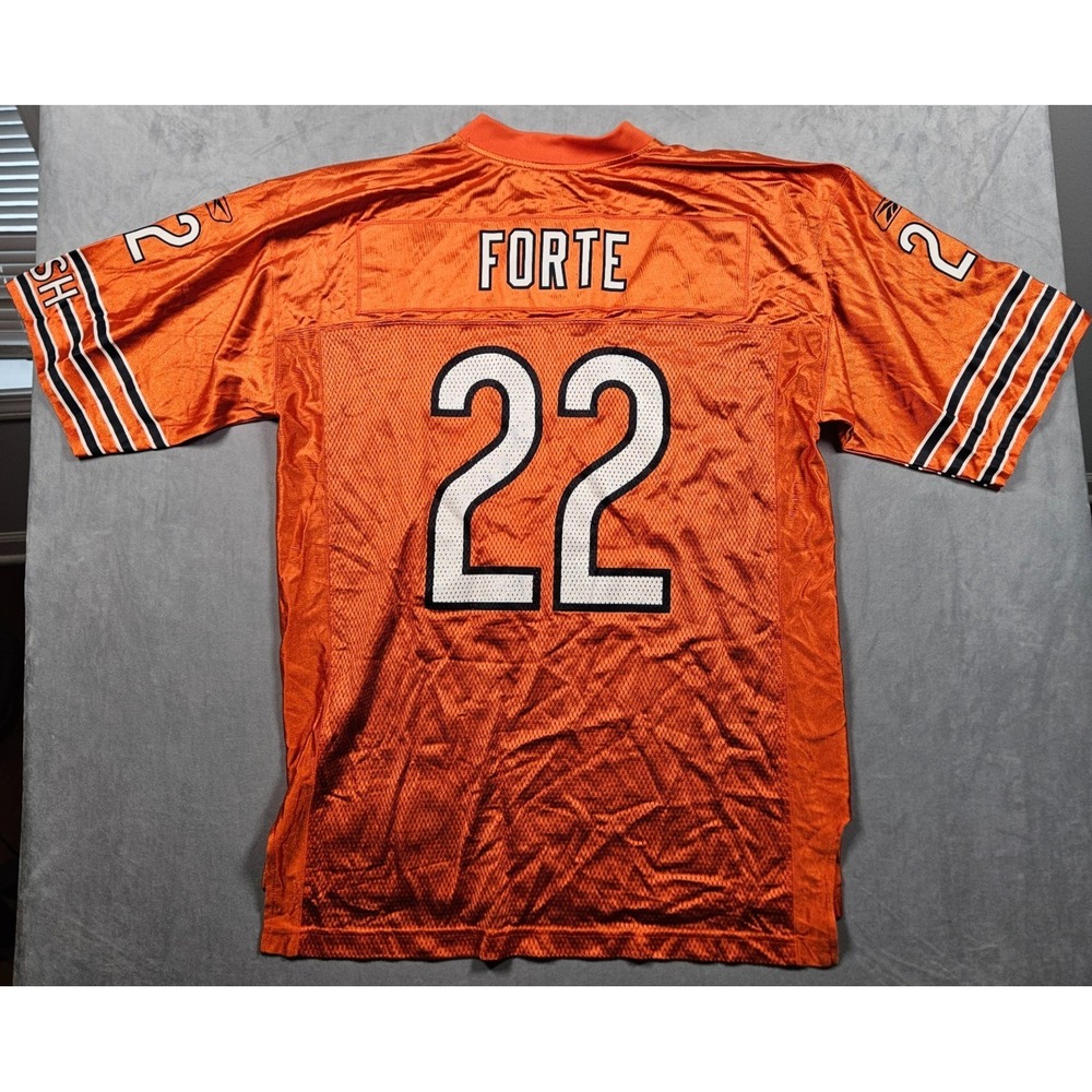 Reebok Matt Forte Chicago Bears Jersey Mens Large Orange On Field Rookie Year